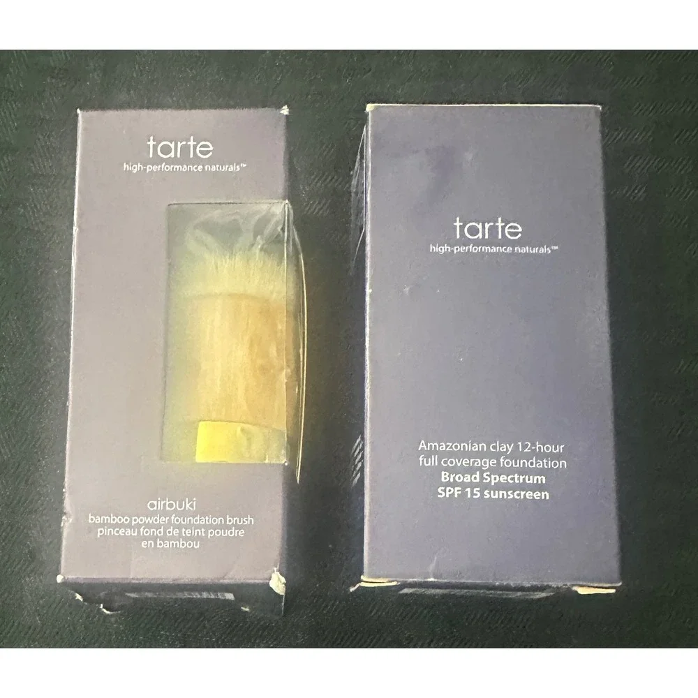 Tarte Amazonian Clay 12-Hour Foundation Tan Honey Airbuki Brush Y2K Discontinued
